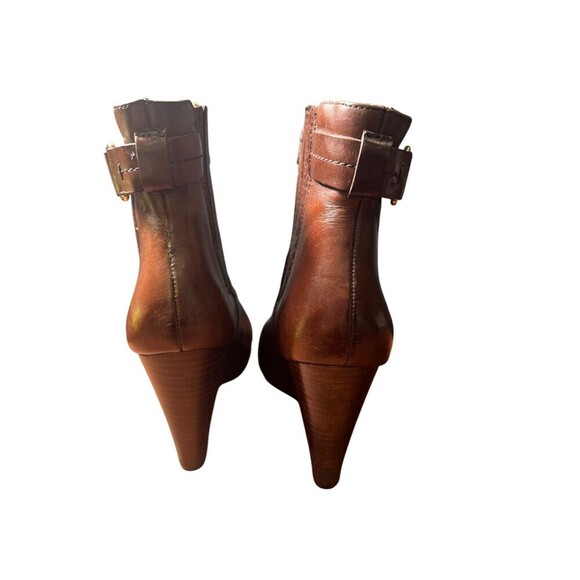 Coach Womens Letty Leather Wedge Heeled Ankle Boots Size 9.5B Brown Party Chic - Picture 3 of 8